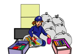 遺品整理作業中